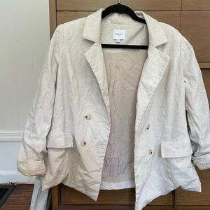 Oversized Cream Linen Blazer